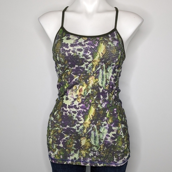 Lululemon Power Y green purple racer back athletic tank top 4 - Picture 1 of 8